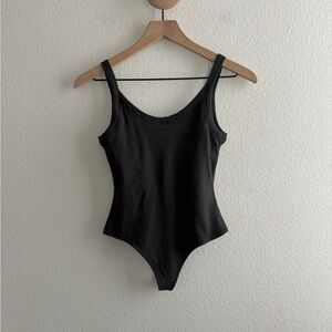 Girlfriend Collective Black Ribbed Bodysuit Tank